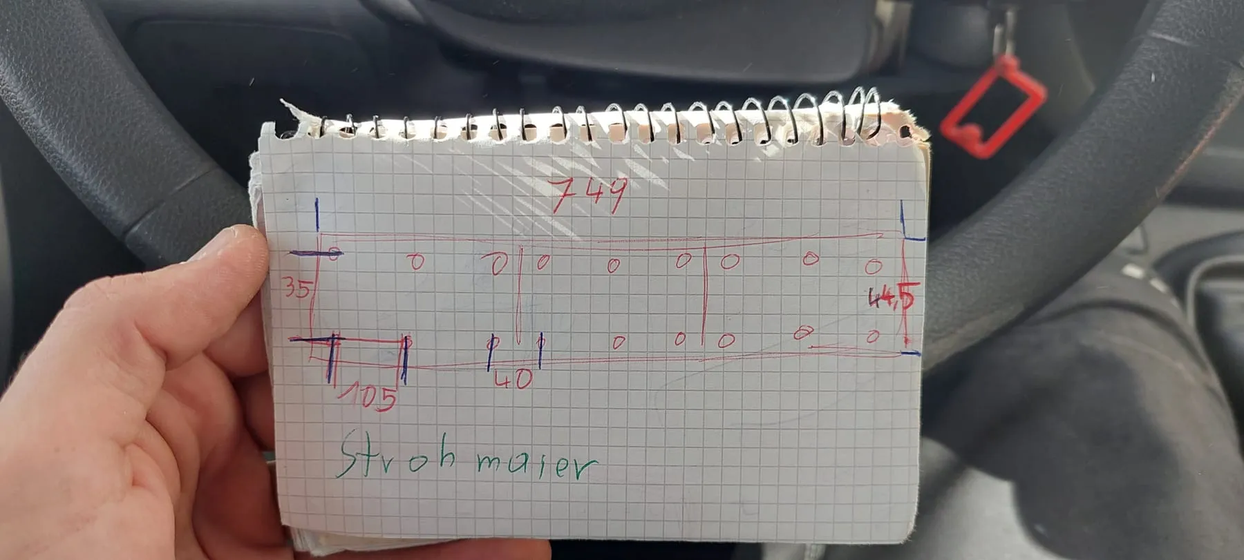 Handskizze beim Aufmaß
