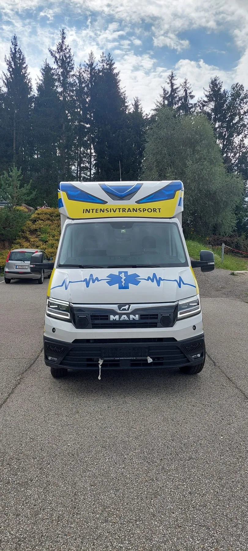 Front mit EKG-Linie und Star of Life